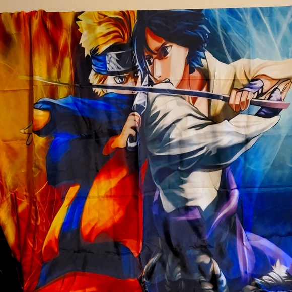 Anime Naruto and Sasuke Shower curtain 72'x72' - Picture 2 of 2